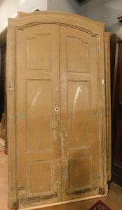 pts675 n. 5 Türen mit Rundbogenrahmen, Maße H 240/235 cm x 128 cm max. Breite